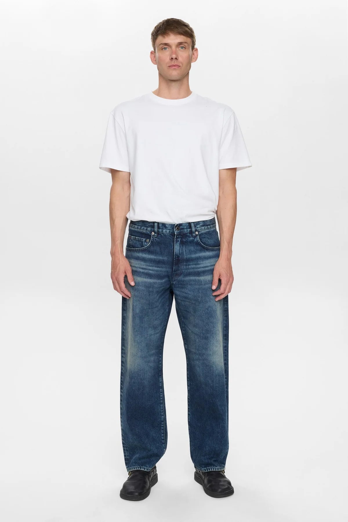 JEANS IN COTONE BLU VINTAGE