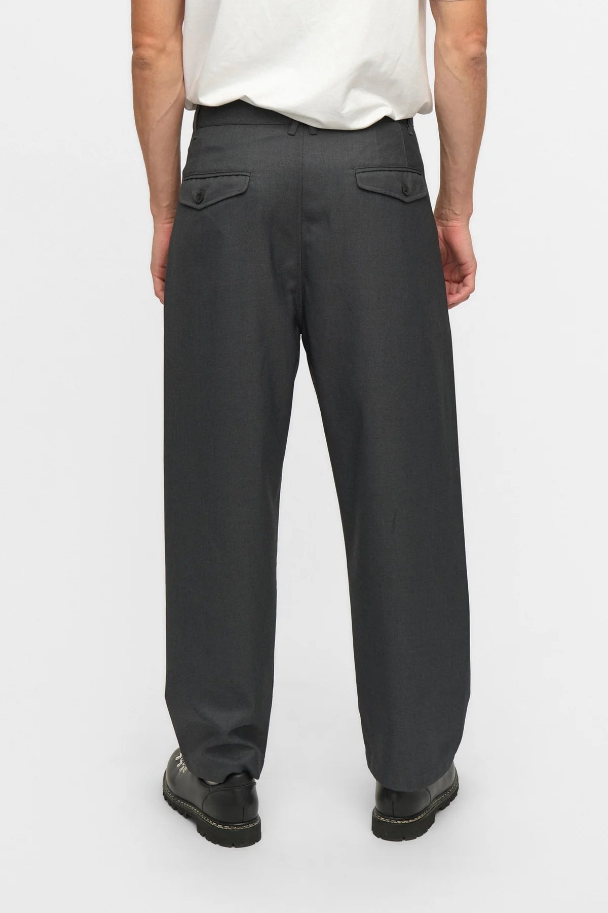 PANTALONE LOOSE FIT IN LANA GRIGIO