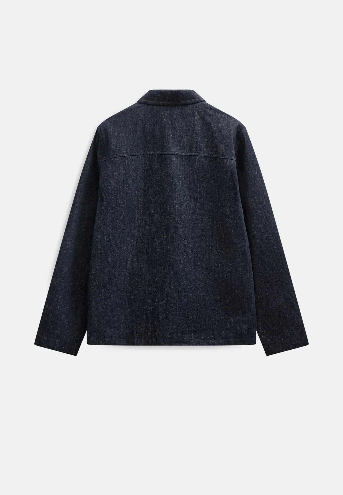 BLAZER DENIM IN LINO E COTONE BLU SCURO