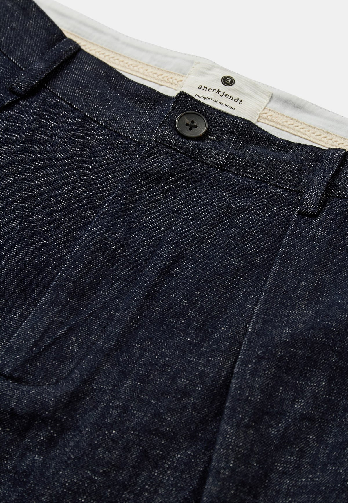 PANTALONI DENIM IN COTONE E LINO BLU SCURO