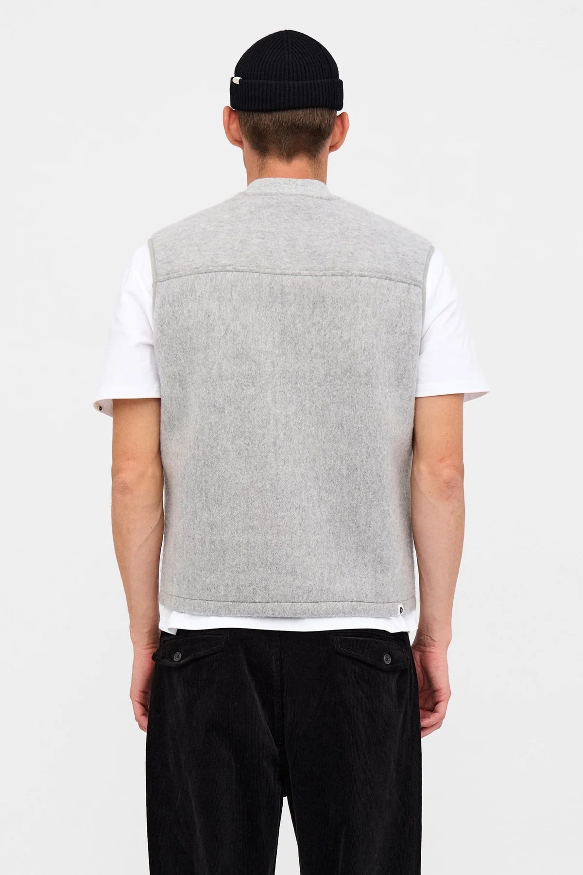 GILET IN LANA GRIGIO CHIARO