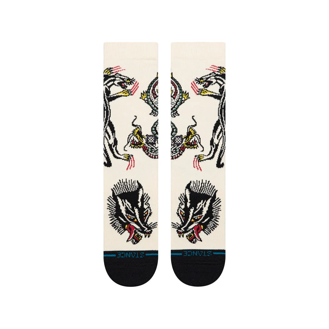 CALZINI CON GRAFICHE IN COTONE CREMA