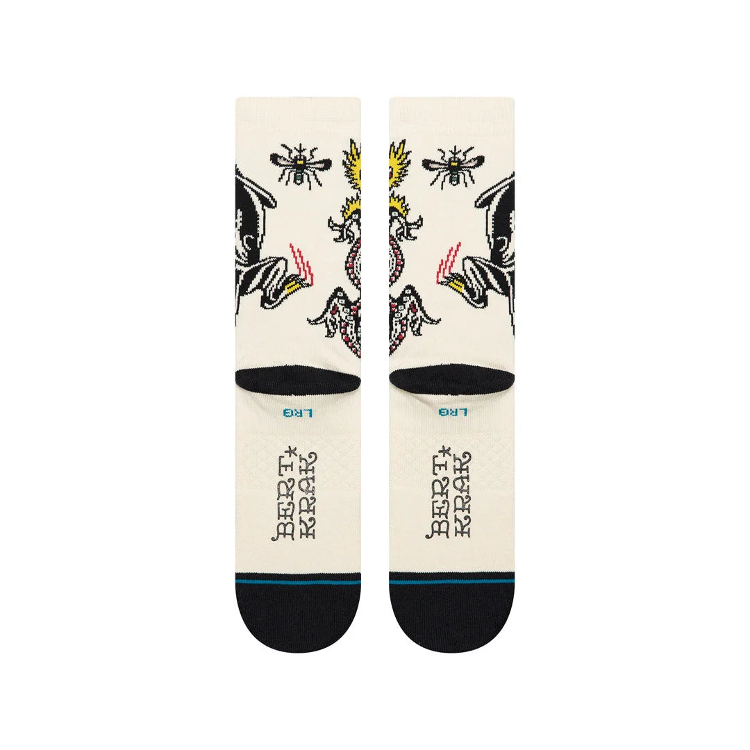 CALZINI CON GRAFICHE IN COTONE CREMA