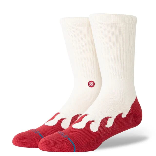 CALZINI FIAMMA IN COTONE BEIGE E ROSSO