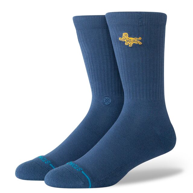 CALZINI A COSTINE IN COTONE BLU NAVY