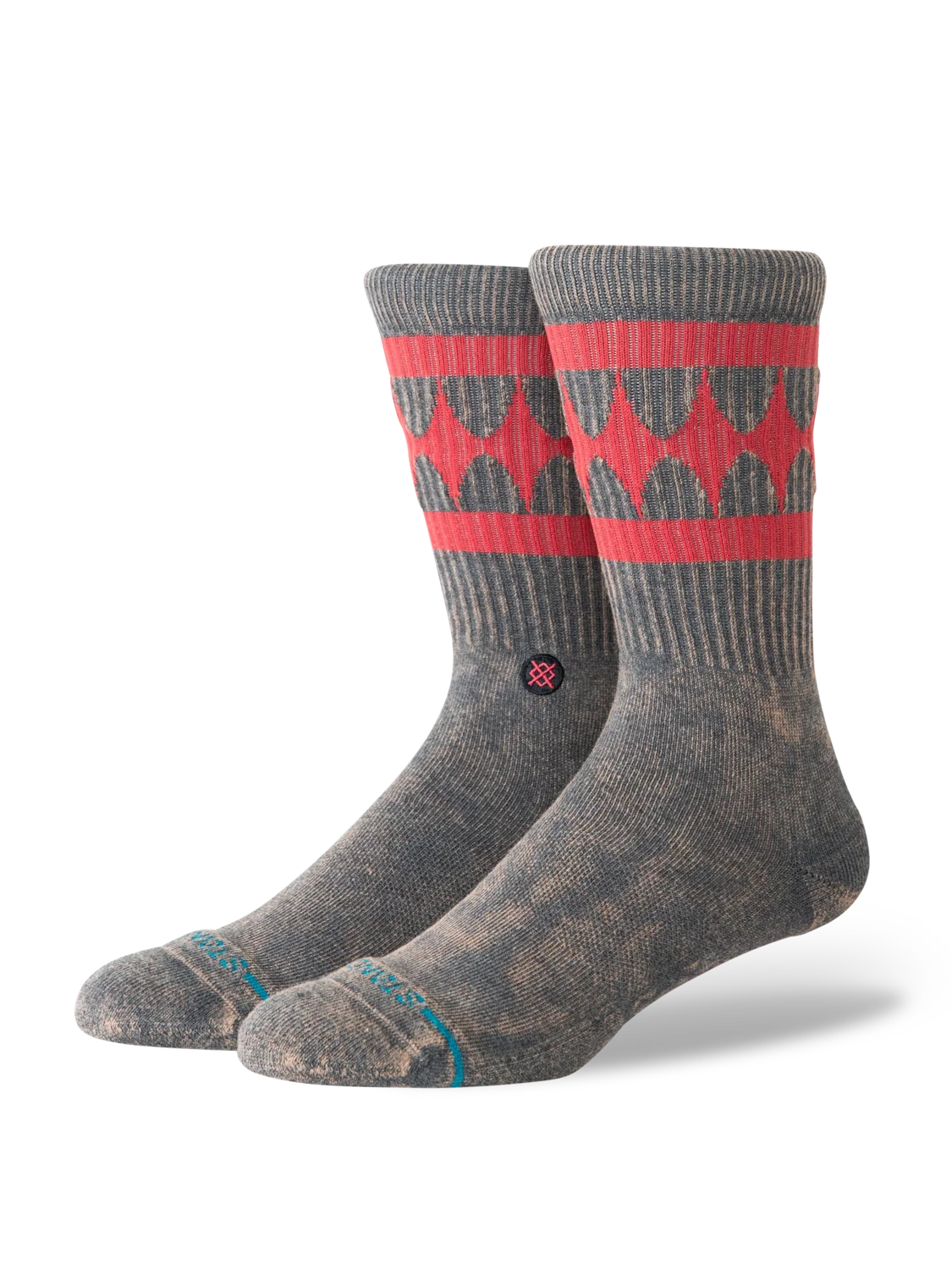 CALZINI IN COTONE GRIGIO E ROSSO