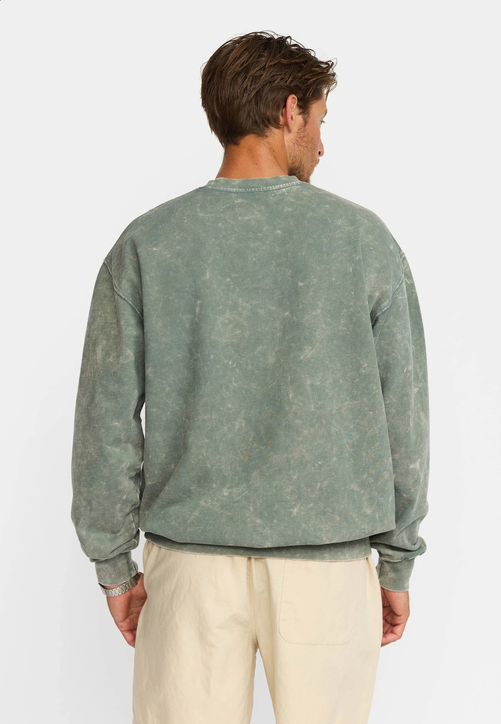 FELPA GIROCOLLO IN COTONE VERDE