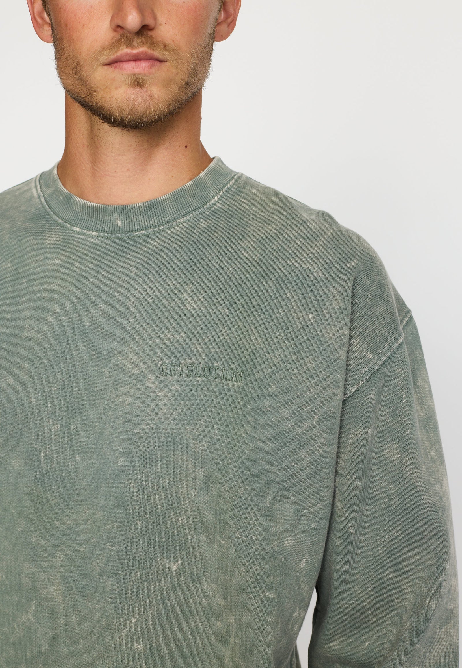 FELPA GIROCOLLO IN COTONE VERDE