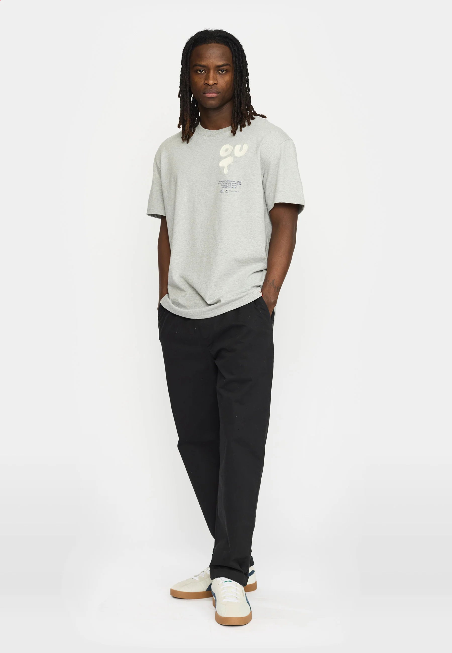 T-SHIRT LOOSE FIT IN COTONE GRIGIO MELANGE