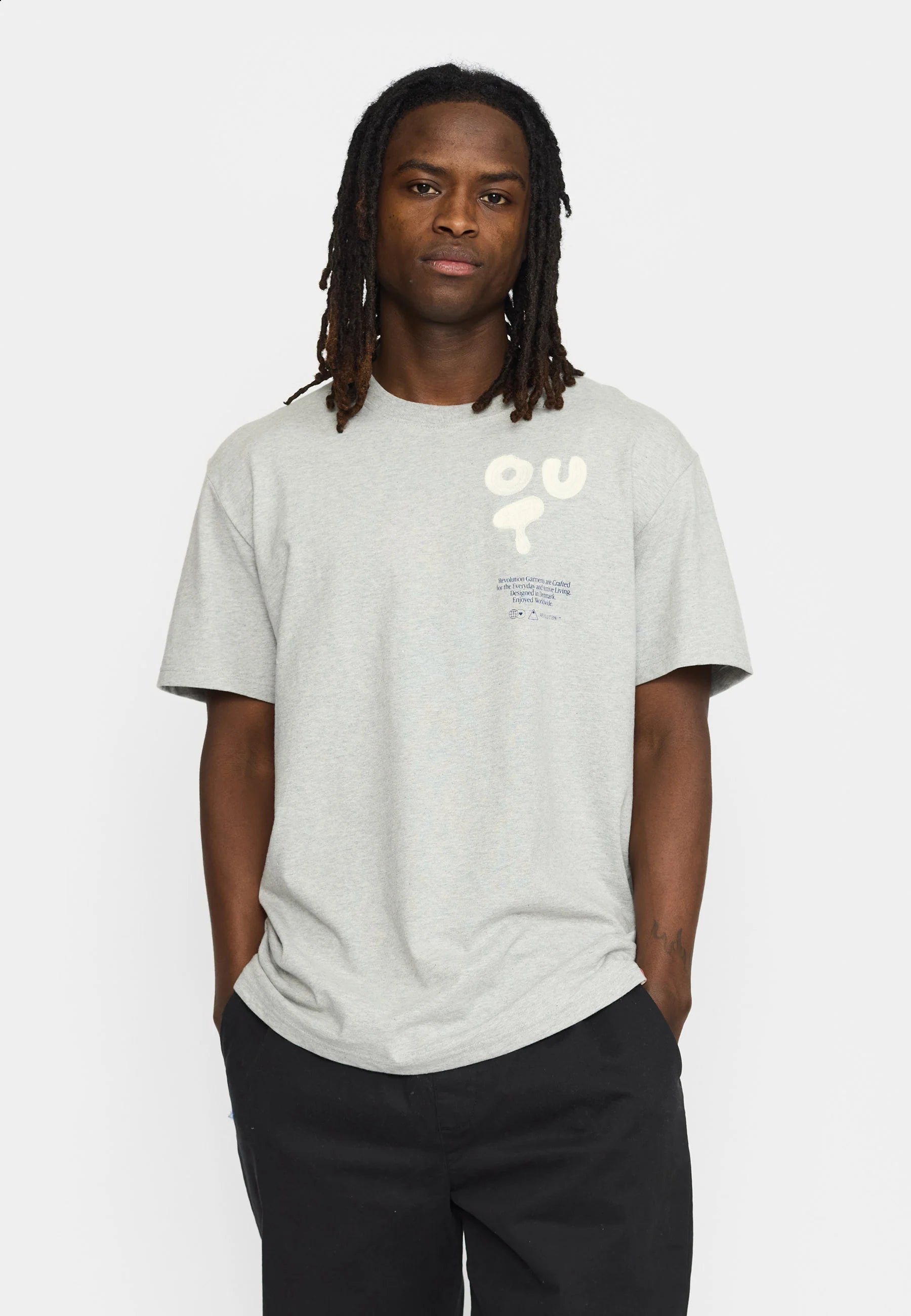 T-SHIRT LOOSE FIT IN COTONE GRIGIO MELANGE