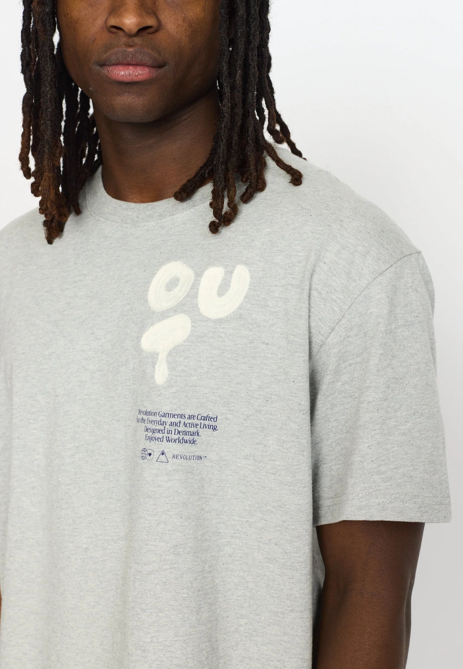 T-SHIRT LOOSE FIT IN COTONE GRIGIO MELANGE