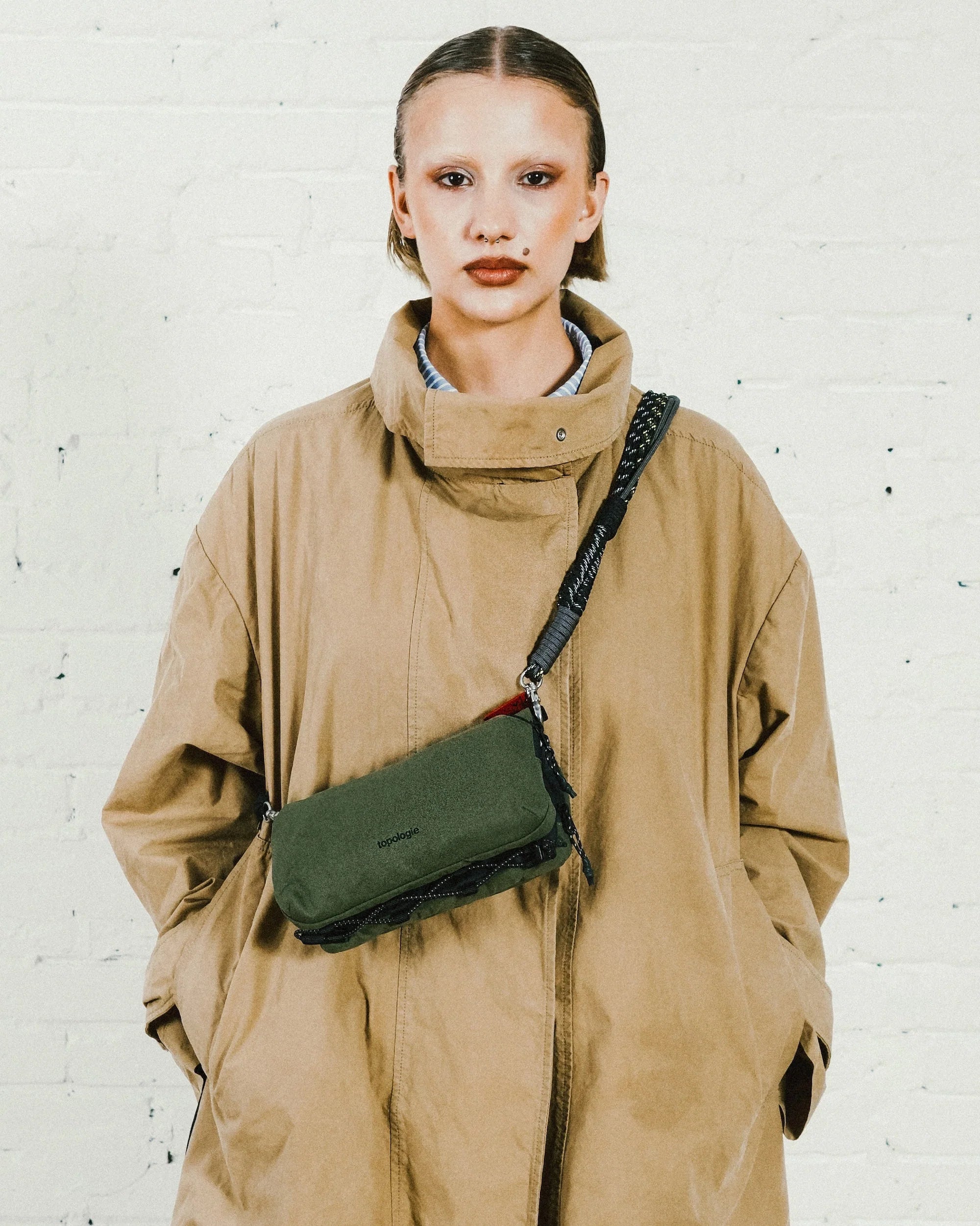 TOPOLOGIE - BOTTLE SACOCHE MEDIUM DEEP FOREST WASHED NYLON