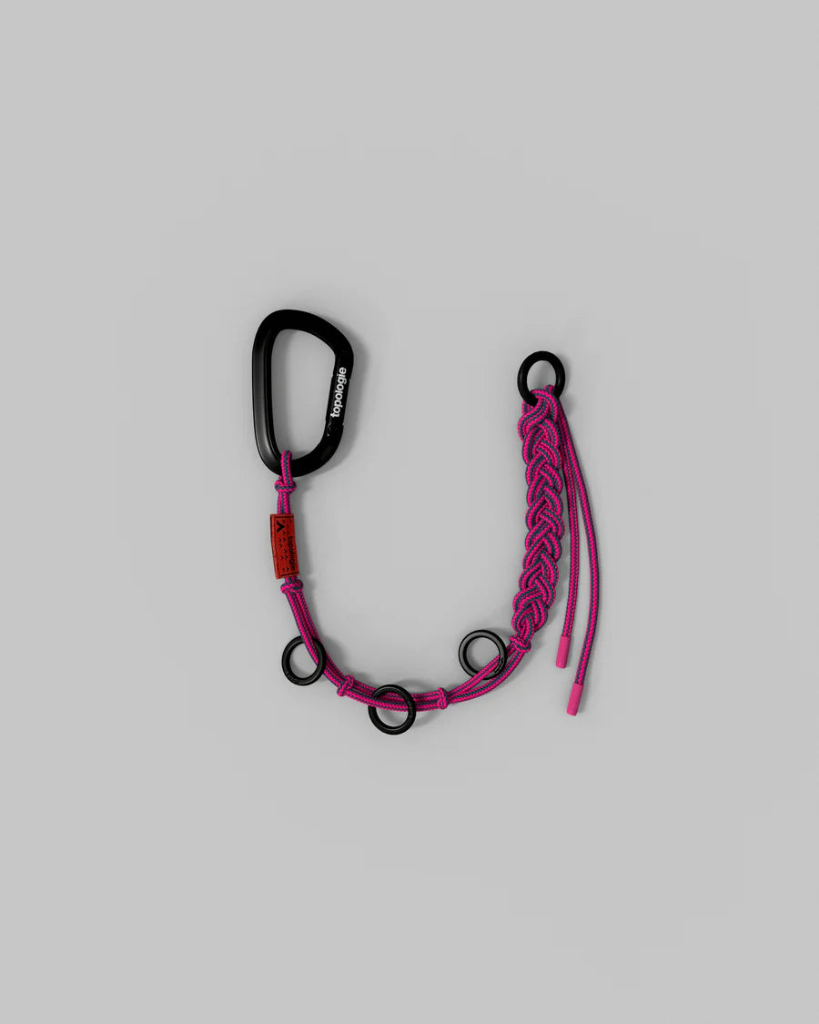 PORTACHIAVI CON MOSCHETTONE ROSA