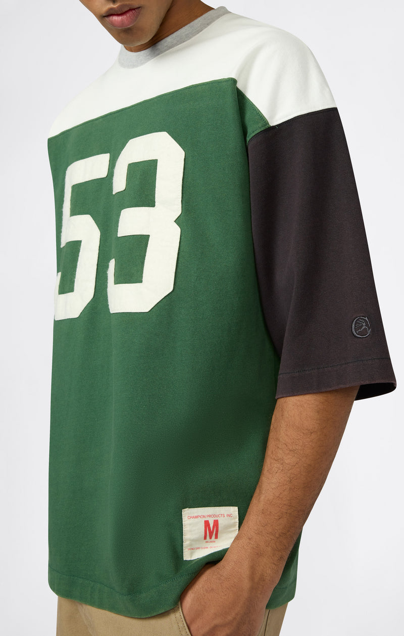 T-SHIRT CON MANICHE A 3/4 VERDE BOSCO