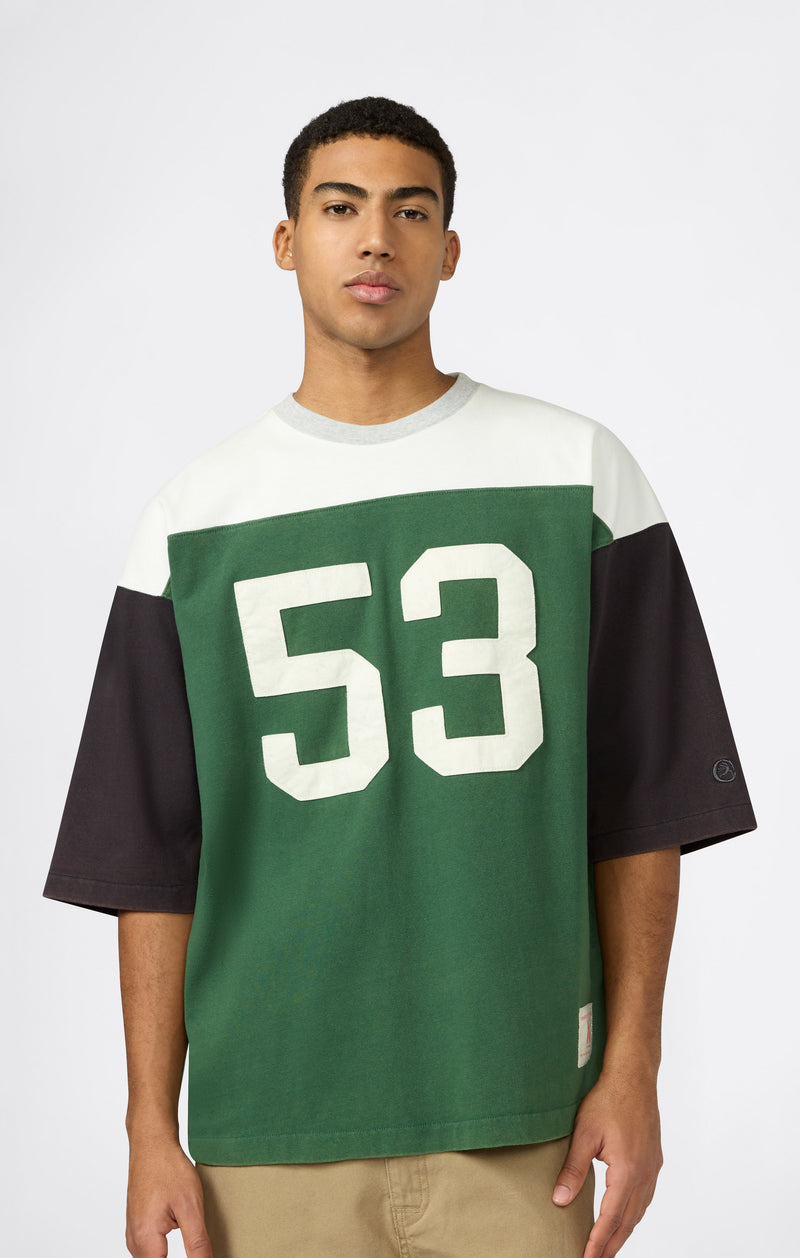 T-SHIRT CON MANICHE A 3/4 VERDE BOSCO