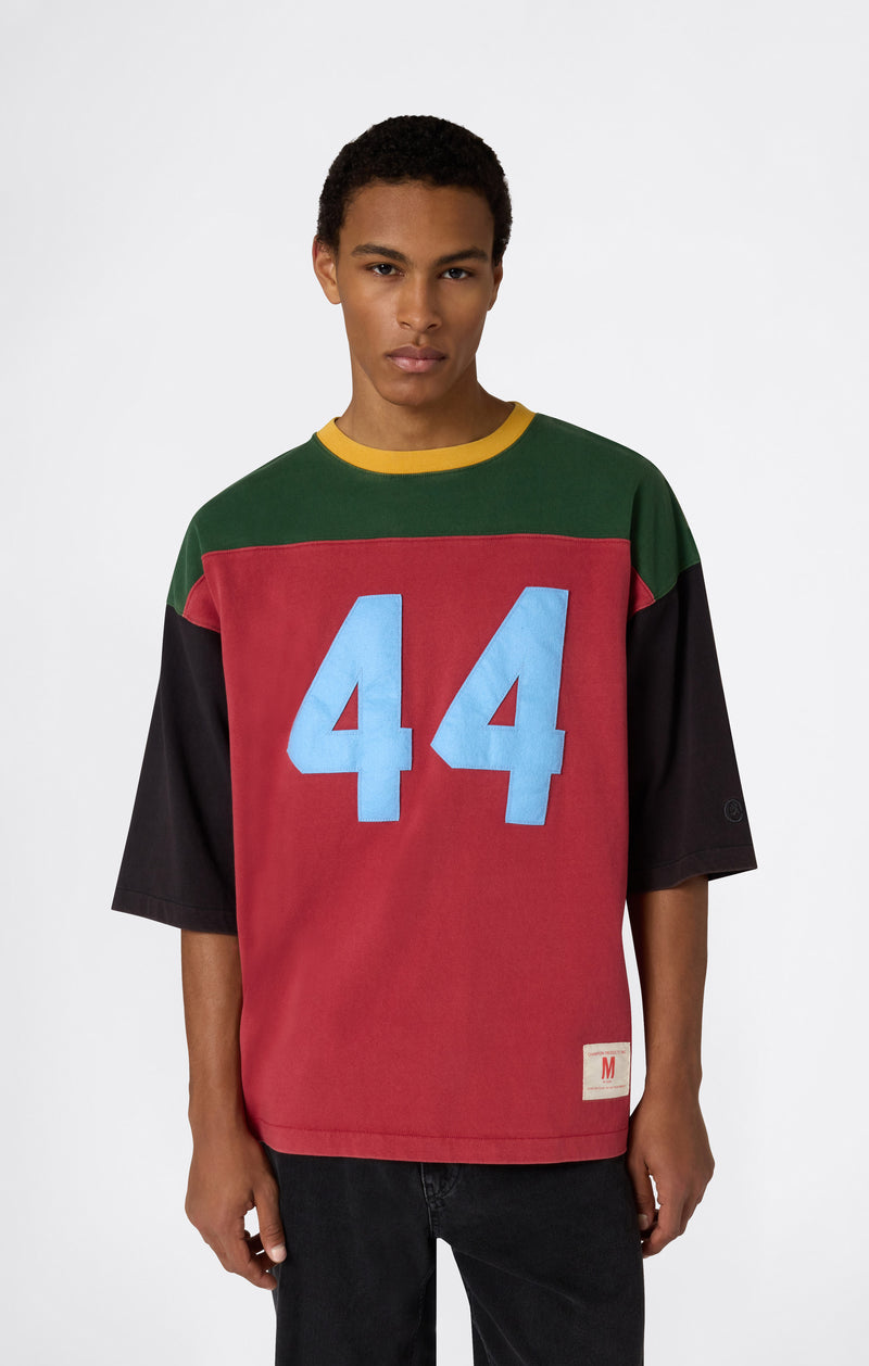 T-SHIRT CON MANICHE A 3/4 ROSSA