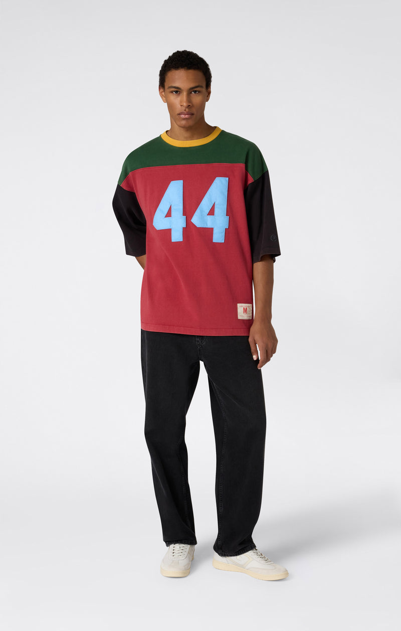 T-SHIRT CON MANICHE A 3/4 ROSSA