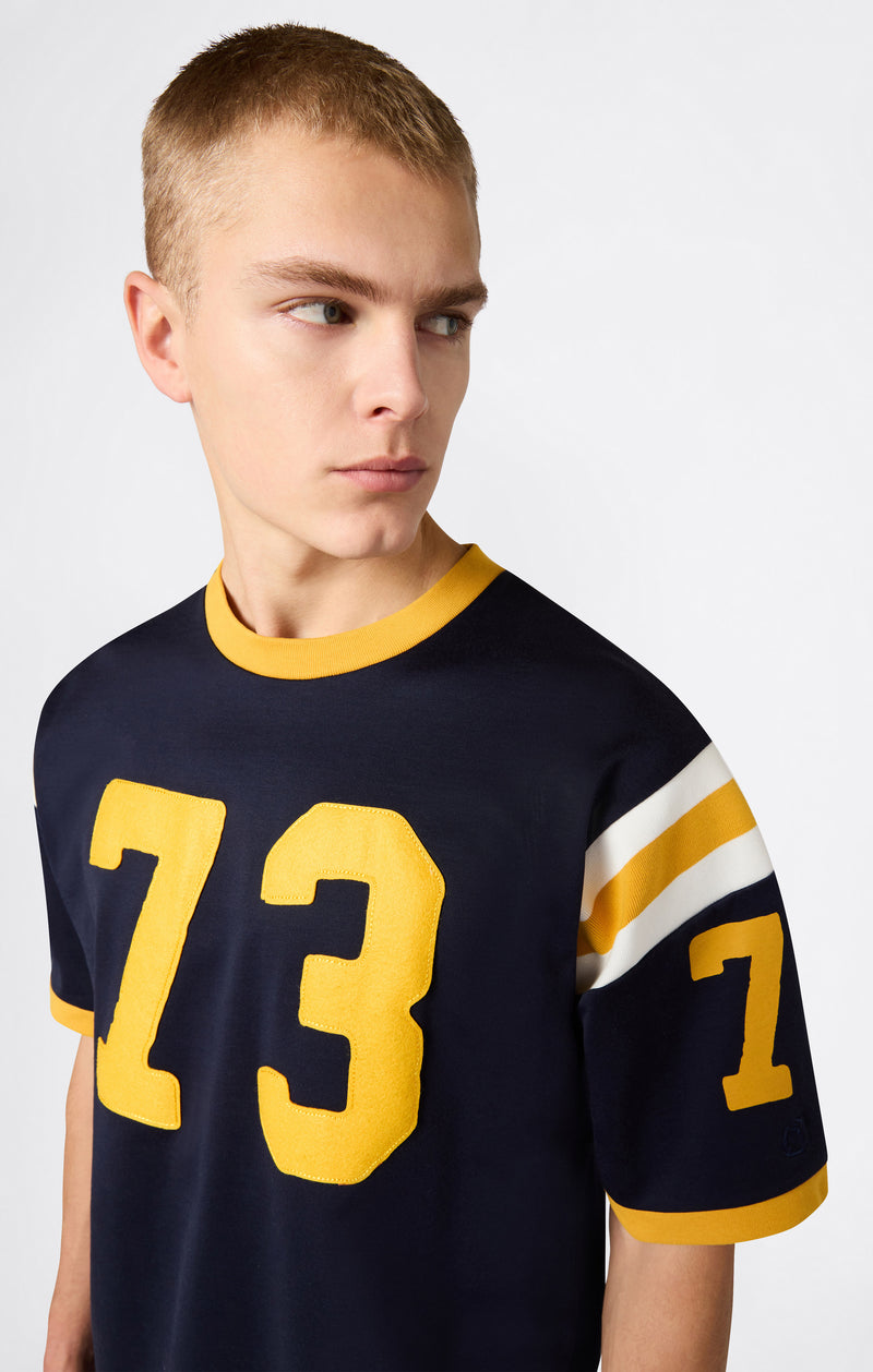 T-SHIRT RINGER BLU SCURO