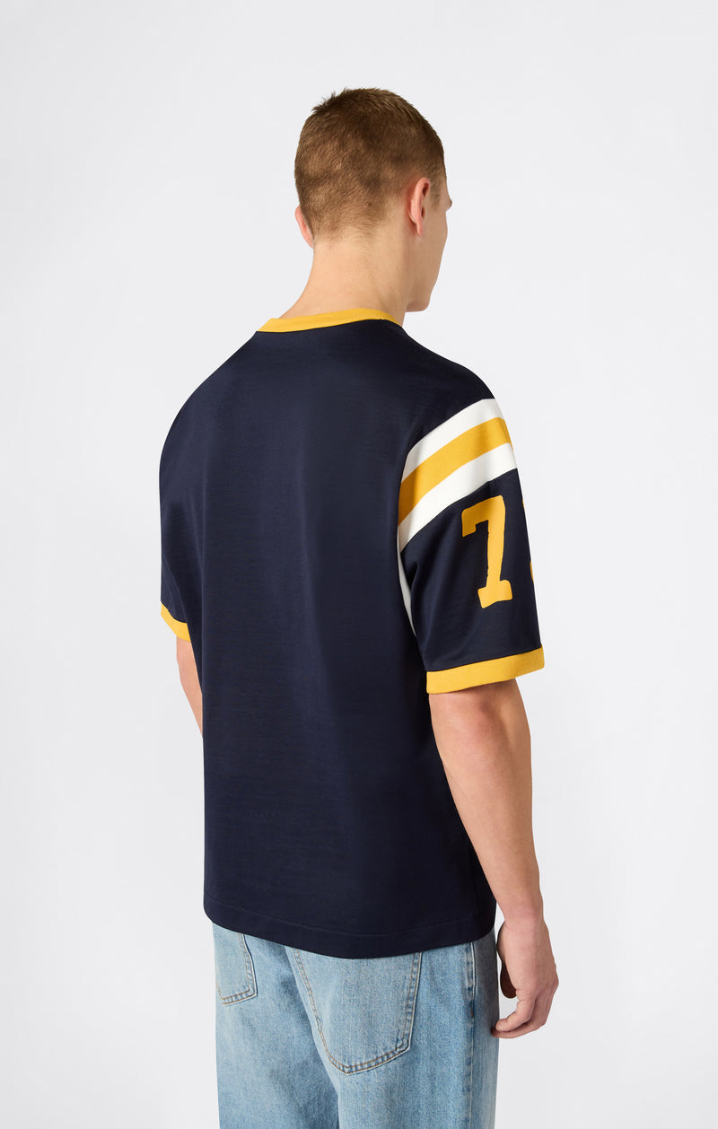 T-SHIRT RINGER BLU SCURO