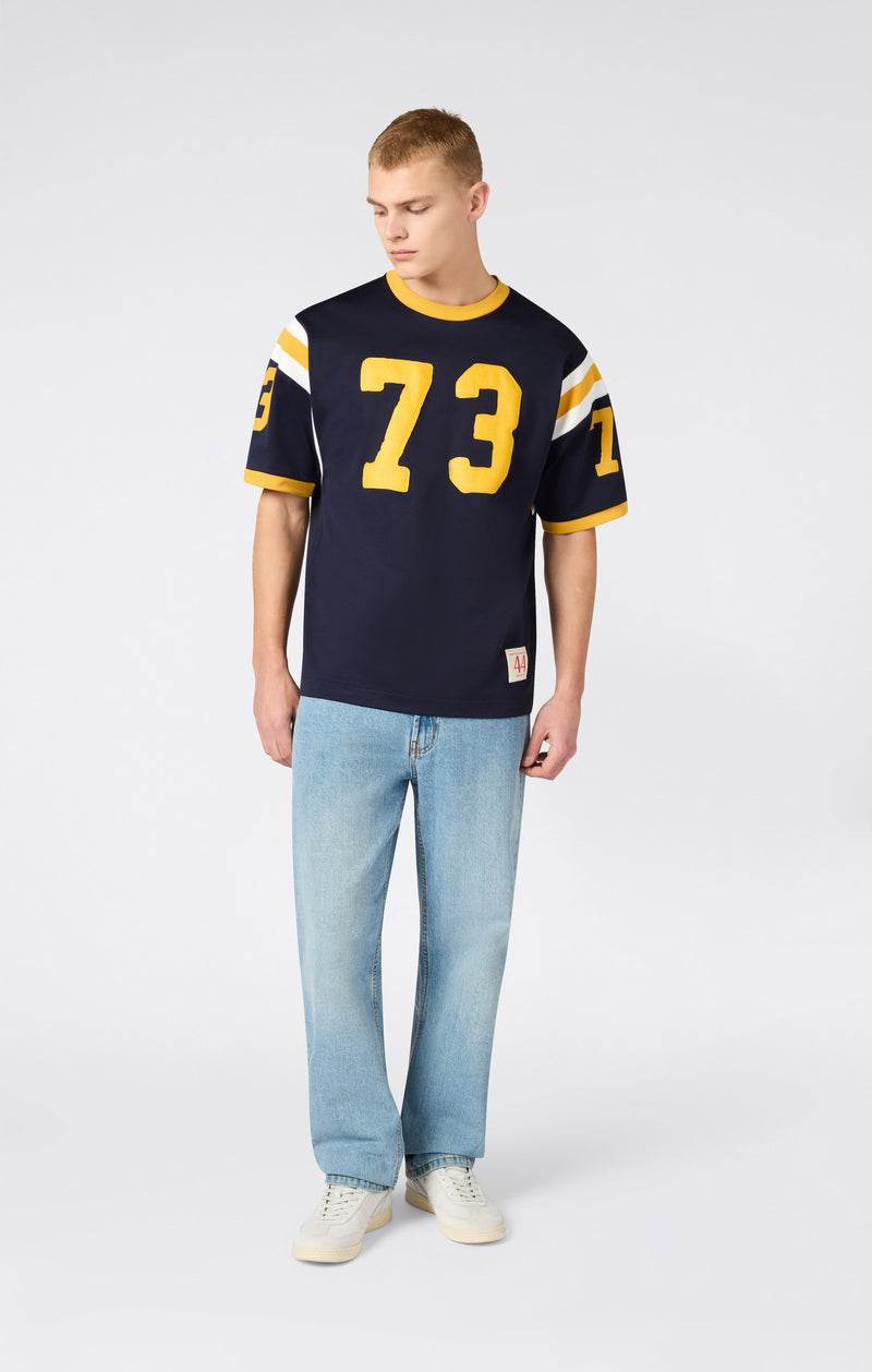 T-SHIRT RINGER BLU SCURO