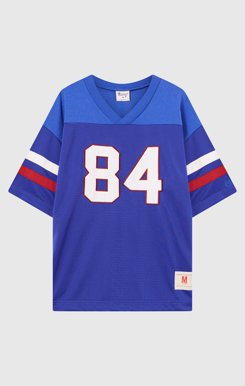 T-SHIRT CON SCOLLO A V BLU MALIBU