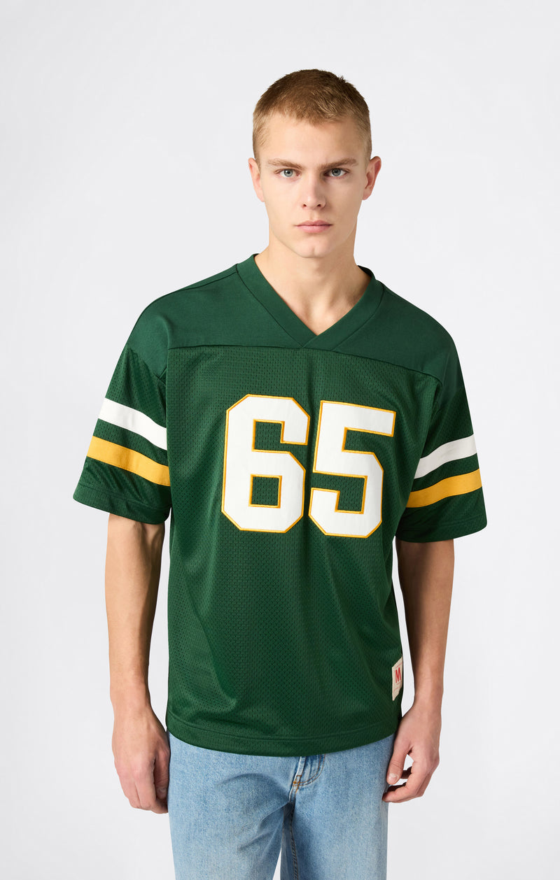 T-SHIRT CON SCOLLO A V VERDE BOSCO