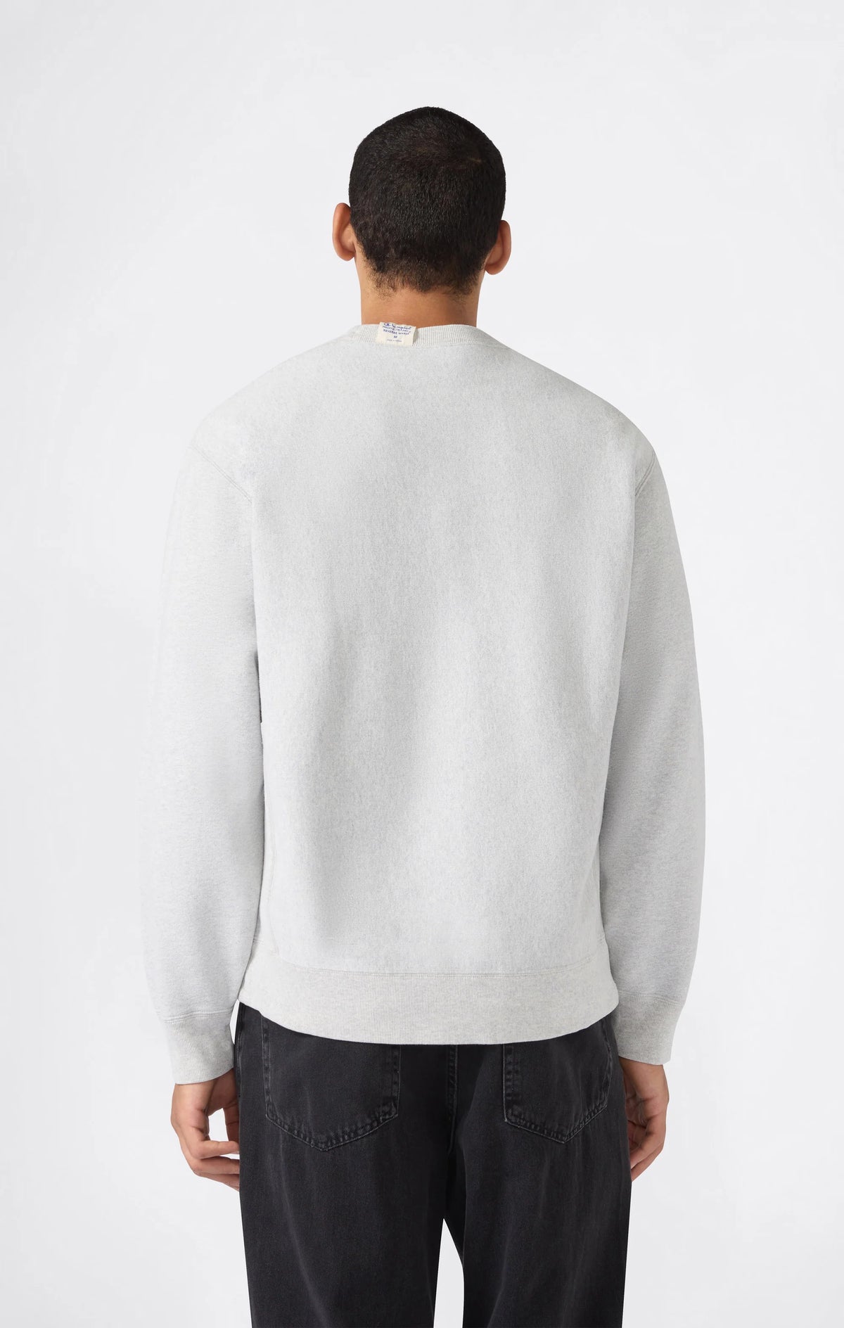 FELPA GIROCOLLO REVERSIBILE IN COTONE GRIGIO