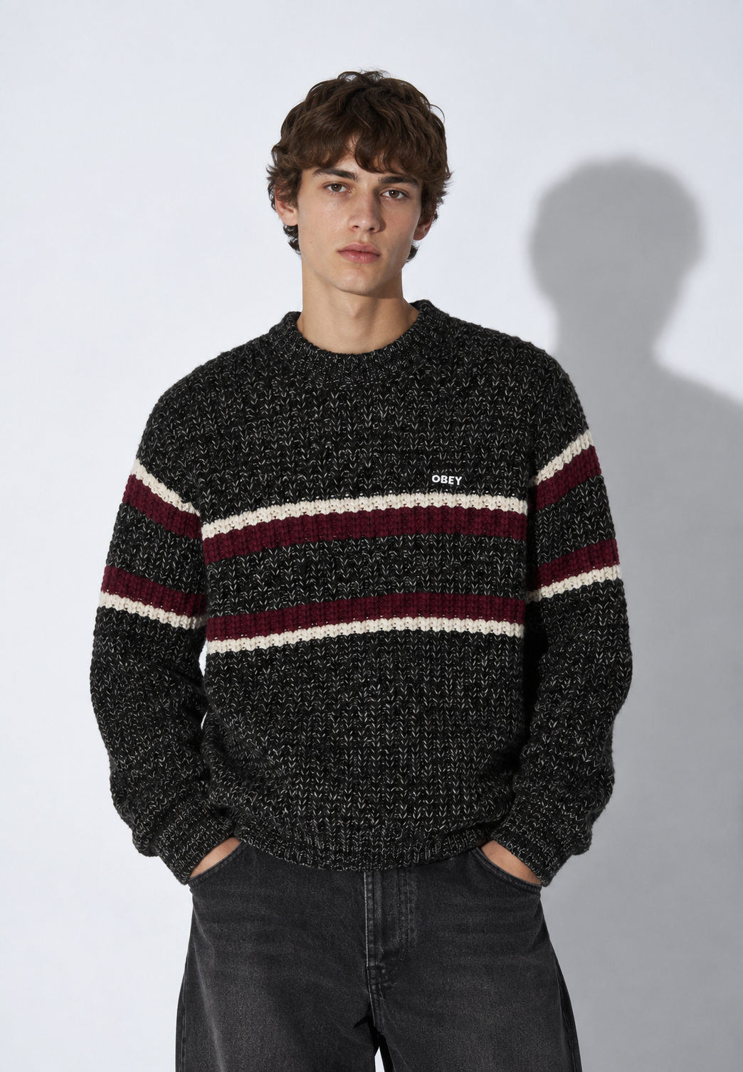 MAGLIONE GIROCOLLO GRIGIO MULTI