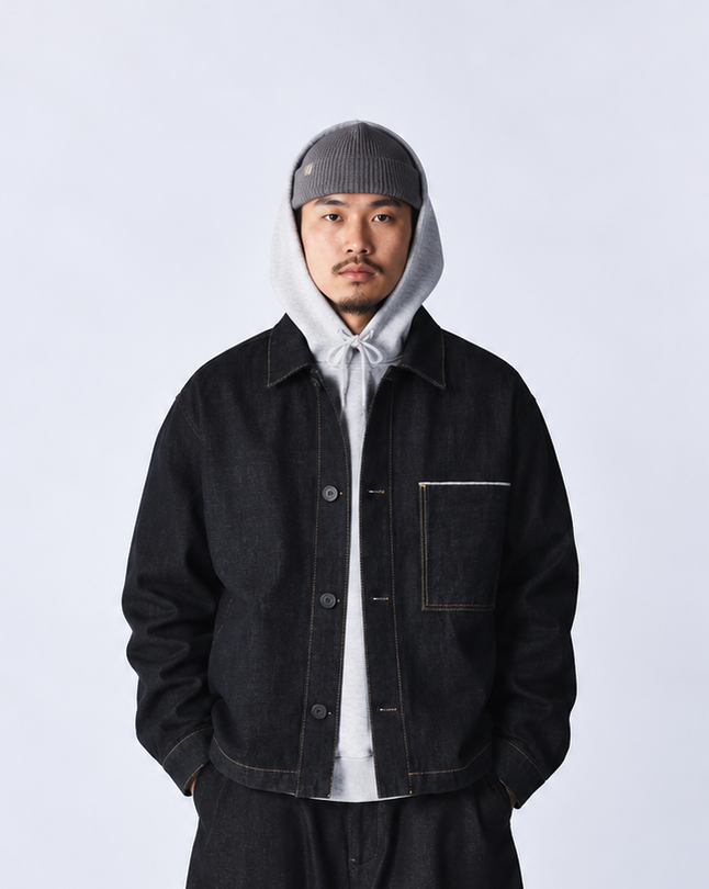 GIACCA DENIM IN COTONE BLU