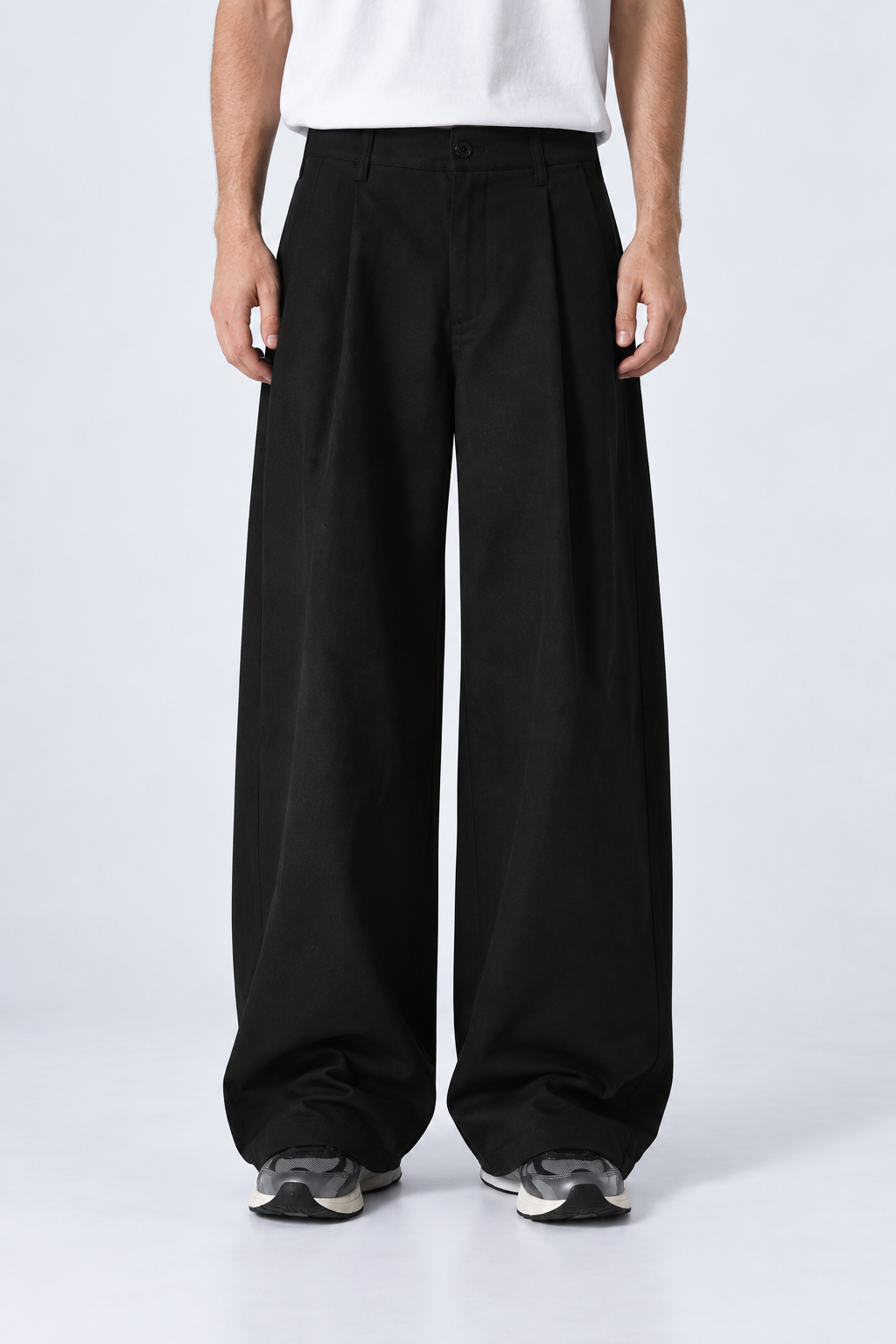 PANTALONI DRITTI RELAXED FIT NERI