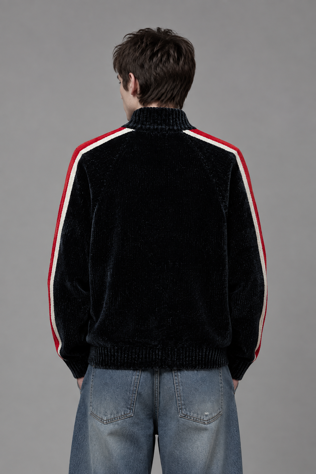 FELPA CON ZIP IN CINIGLIA BLU