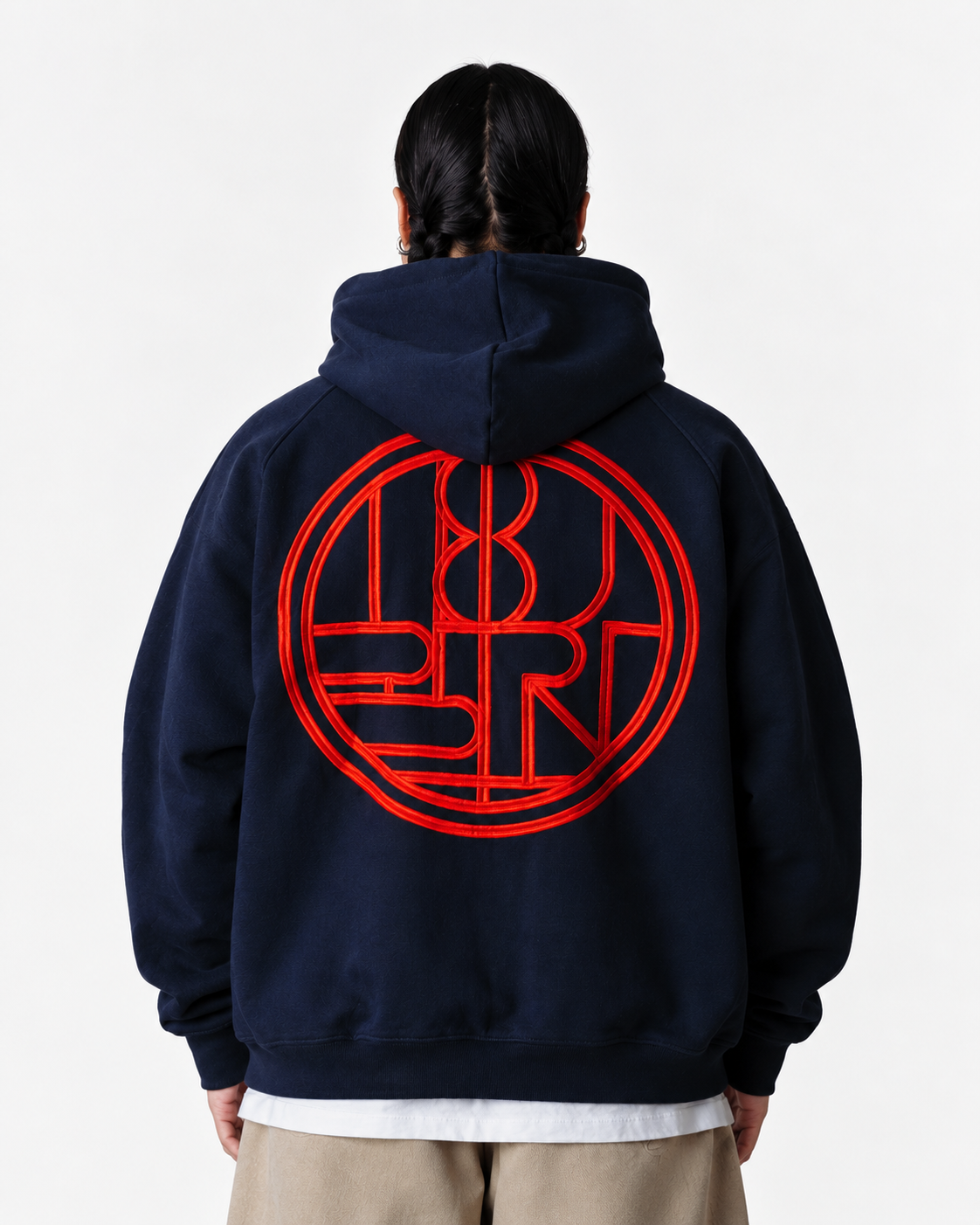 FELPA CON ZIP OVERSIZE FIT IN COTONE BLU SCURO