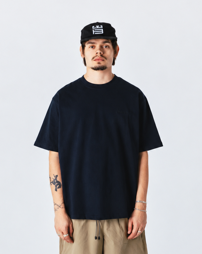 T-SHIRT CASUAL FIT IN COTONE BLU SCURO