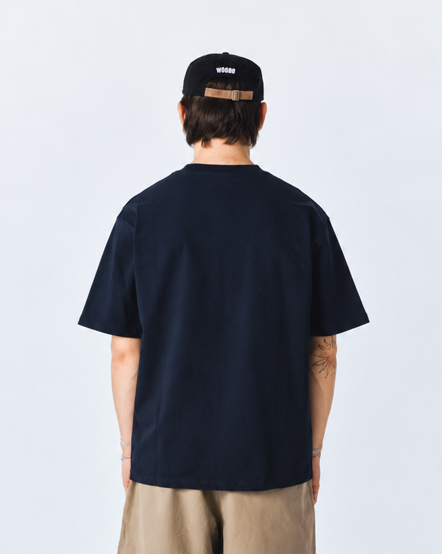 T-SHIRT CASUAL FIT IN COTONE BLU SCURO