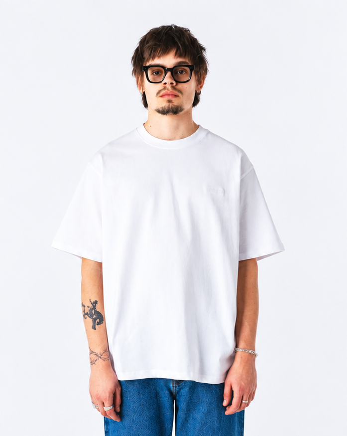 T-SHIRT CASUAL FIT IN COTONE BIANCO