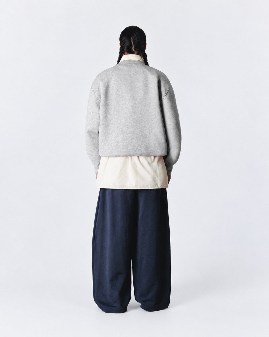 FELPA GIROCOLLO CASUAL FIT GRIGIA MELANGE