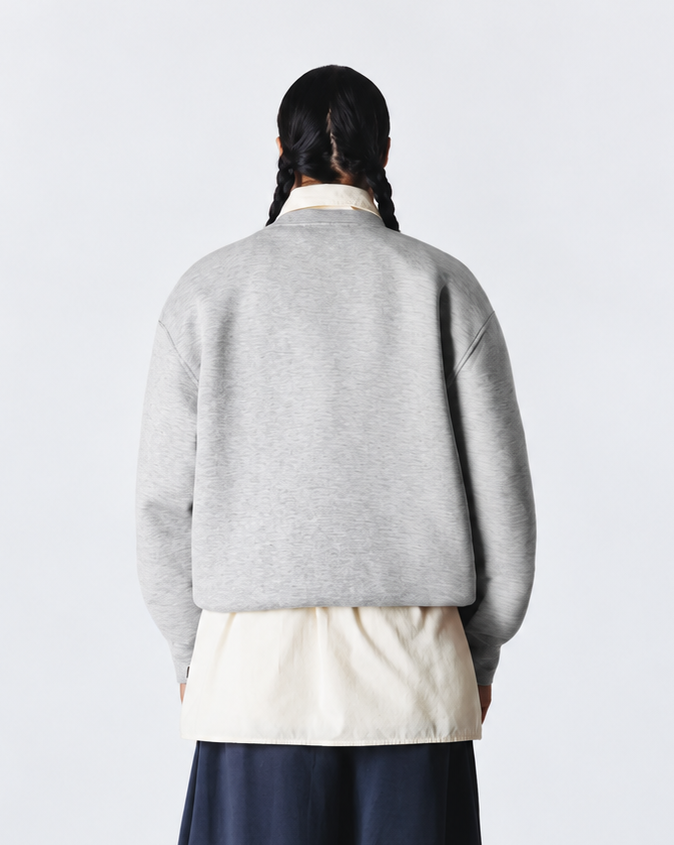 FELPA GIROCOLLO CASUAL FIT GRIGIA MELANGE