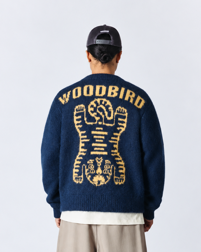 CARDIGAN CON ZIP IN MAGLIA BLU