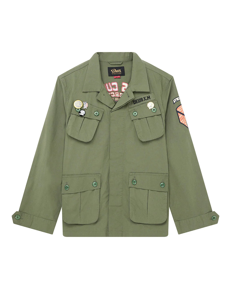 OVERSHIRT IN COTONE ELASTICIZZATO VERDE