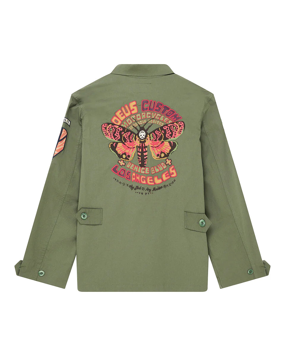 OVERSHIRT IN COTONE ELASTICIZZATO VERDE