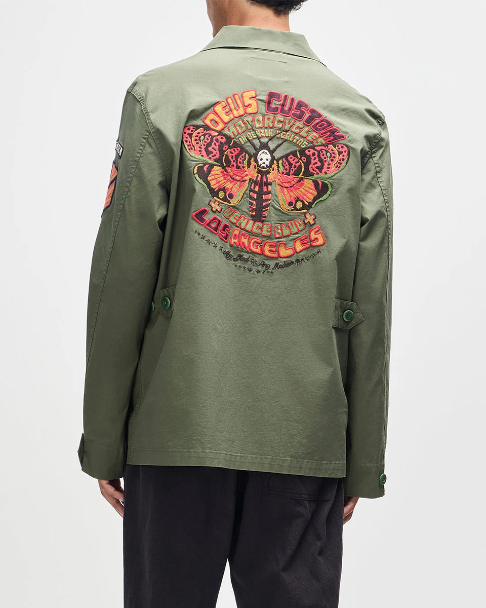 OVERSHIRT IN COTONE ELASTICIZZATO VERDE