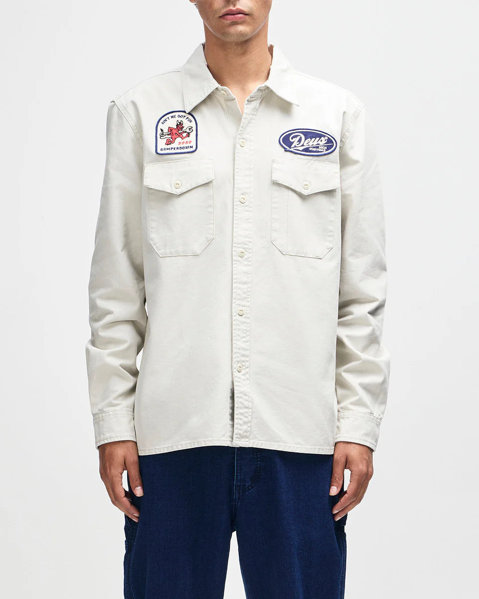 OVERSHIRT IN COTONE RESISTENTE BIANCO SPORCO