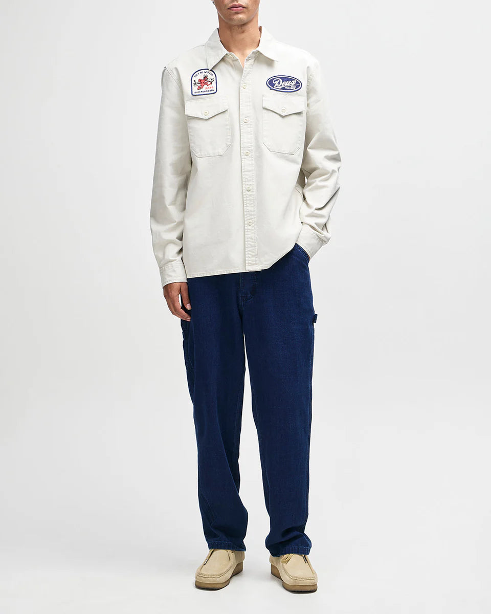 OVERSHIRT IN COTONE RESISTENTE BIANCO SPORCO