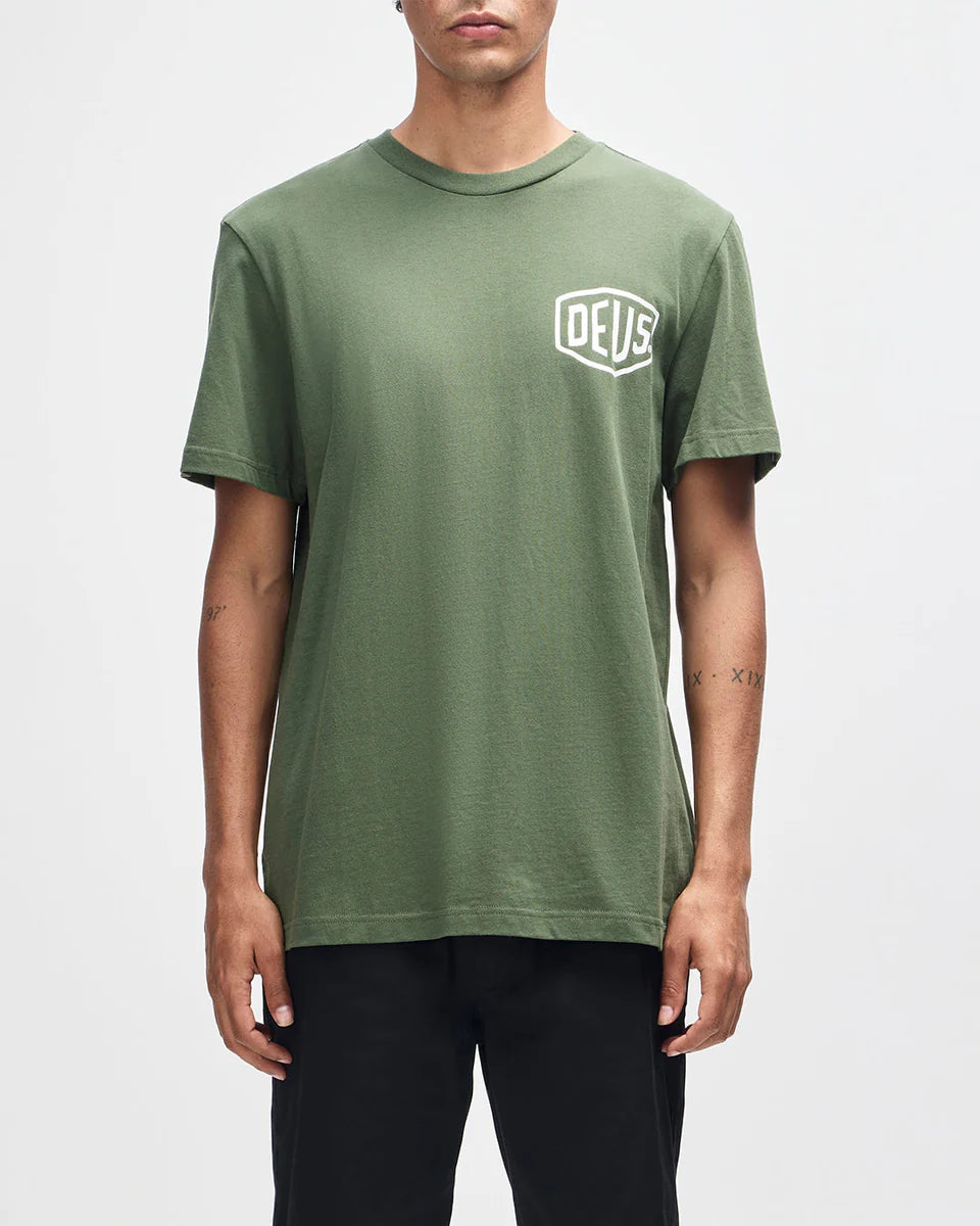 T-SHIRT CLASSICA CON STAMPA ADDRESS VERDE PINO