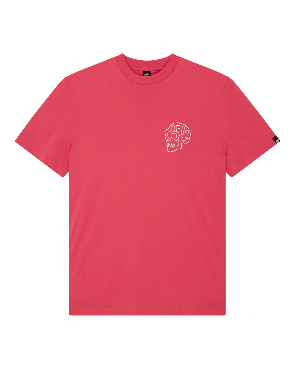 T-SHIRT SQUADRATA IN COTONE BIOLOGICO ROSSO MELONE