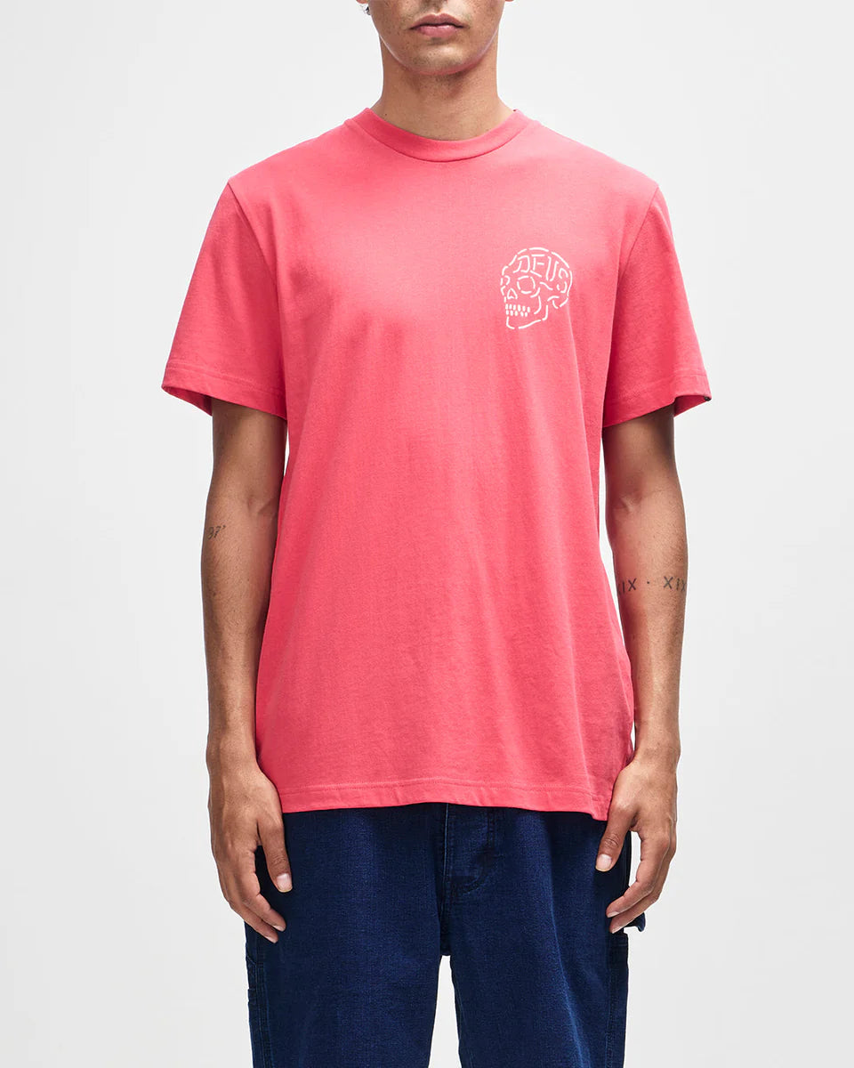 T-SHIRT SQUADRATA IN COTONE BIOLOGICO ROSSO MELONE