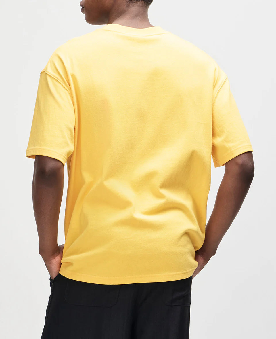 T-SHIRT AMPIA IN COTONE RICICLATO GIALLO