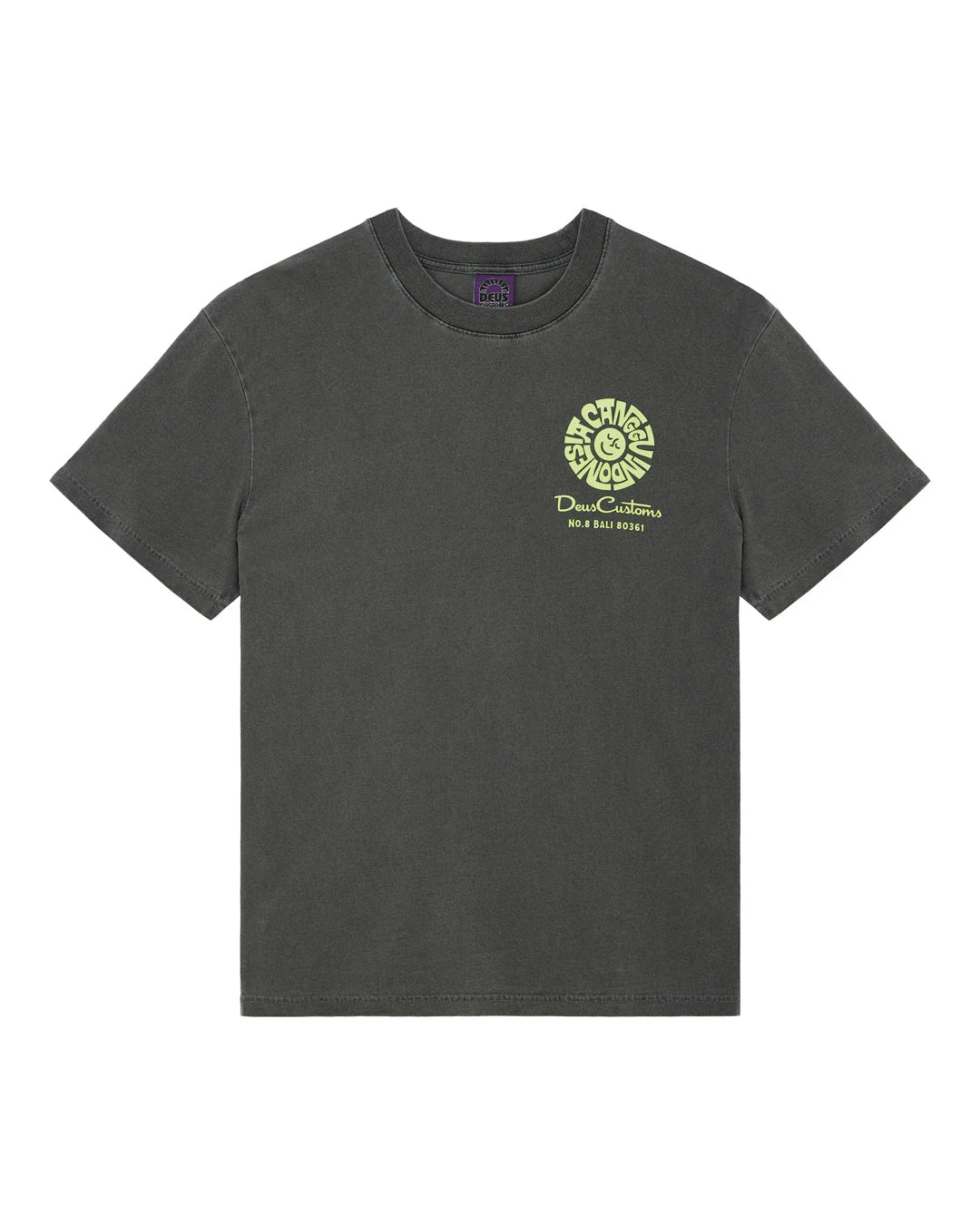 T-SHIRT CANGGU IN COTONE GRIGIO ANTRACITE