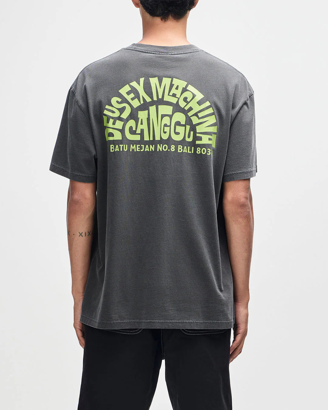 T-SHIRT CANGGU IN COTONE GRIGIO ANTRACITE