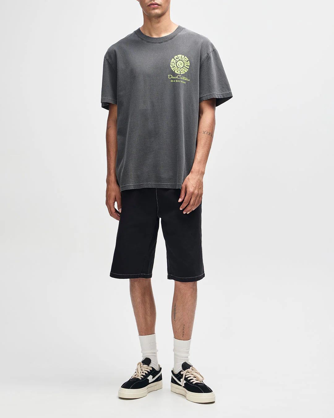 T-SHIRT CANGGU IN COTONE GRIGIO ANTRACITE